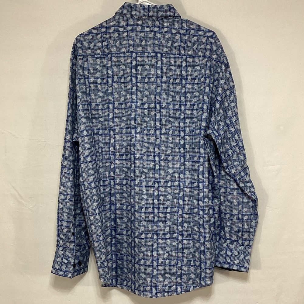 Nwt Construct Blue And White Patterned Button-Up … - image 5